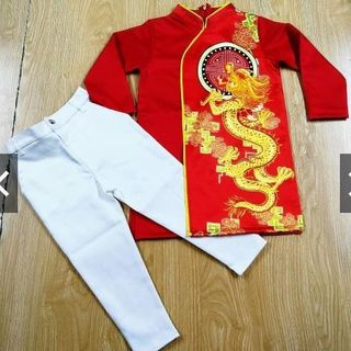 Áo dài Rồng Châu cho bé trai Tết 2019