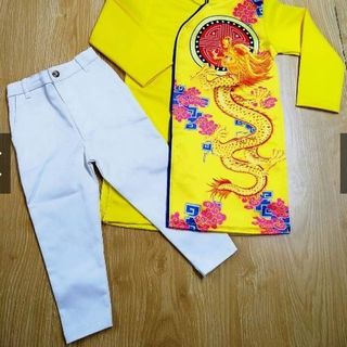 Áo dài Rồng Châu cho bé trai Tết 2019