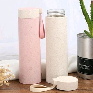 bình nước thủy tinh vỏ xơ lúa mạch