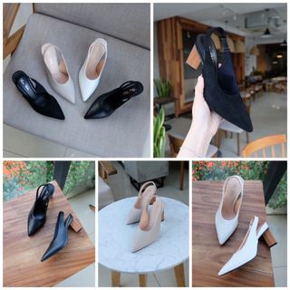 Giày cao gót gỗ tam giác