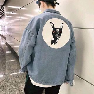 Áo khoác jean nam in hình form rộng thời trang chuyên sỉ jean 2KJean