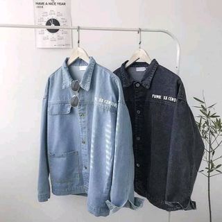 Áo khoác jean nam in hình form rộng thời trang chuyên sỉ jean 2KJean