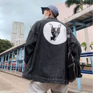 Áo khoác jean nam in hình form rộng thời trang chuyên sỉ jean 2KJean