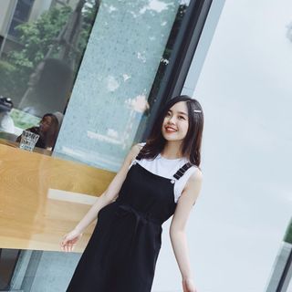 Set yếm jump áo thun hình chụp thật