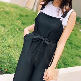Set yếm jump áo thun hình chụp thật