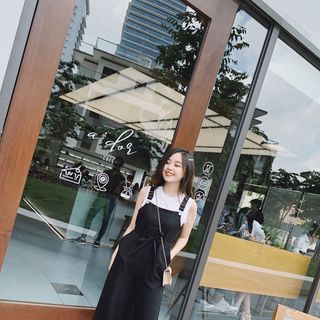 Set yếm jump áo thun hình chụp thật