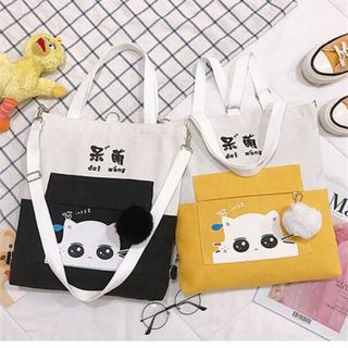 Túi vải K kèm bông