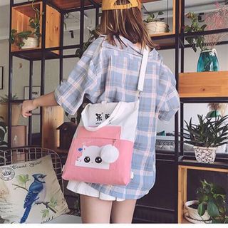 Túi vải K kèm bông