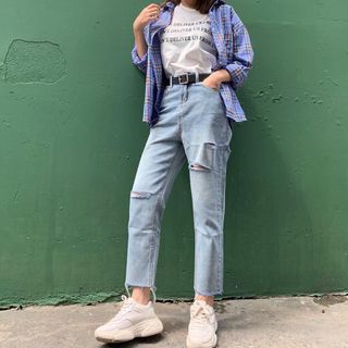 Quần baggy jean rách ve sll