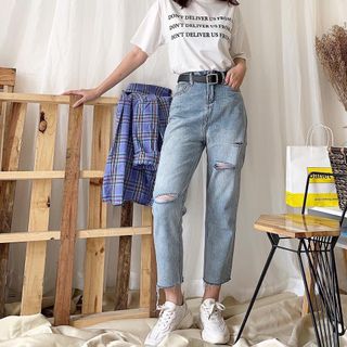 Quần baggy jean rách ve sll