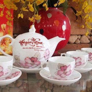 bộ ấm chén bát tràng- bộ trà bát tràng