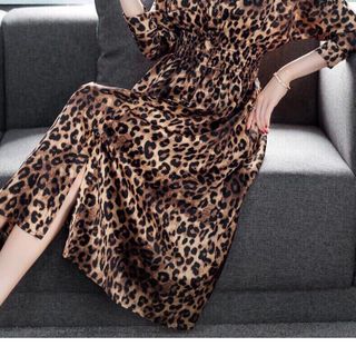 ĐẦM CỔ SƠ MI DA BEO