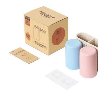 Dụng cụ nhả kem lúa mạch Ecoco giá treo bàn chải kèm 2 cốc