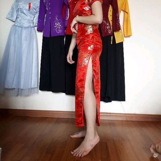 sườn xám Dài GẤM THƯỢNG HẢI cao cấp