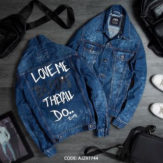 Áo Khoác Jean ZR Xanh Love me