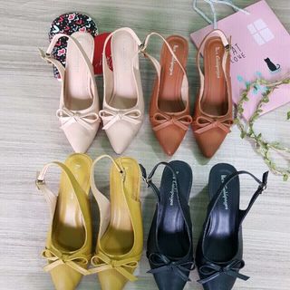 Giày cao gót 5p đính min nơ