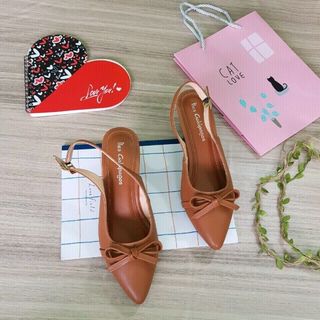 Giày cao gót 5p đính min nơ