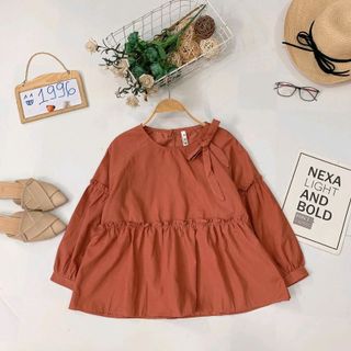 ÁO BABYDOLL CỘT NƠ CỔ LỆCH