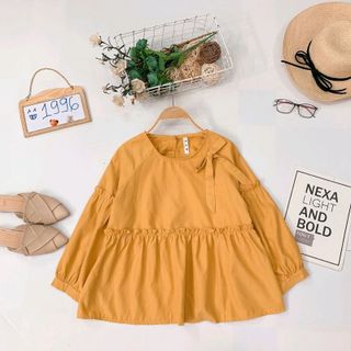 ÁO BABYDOLL CỘT NƠ CỔ LỆCH