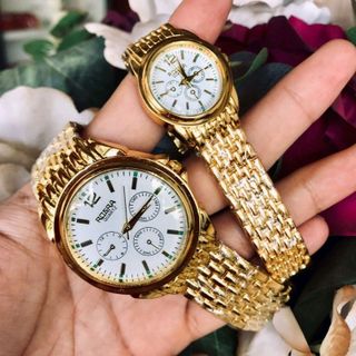 đồng hồ cặp nam nữ Rosa mạ vàng