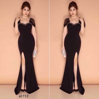 ĐẦM DẠ HỘI CÚP NGỰC TAY NGẮN