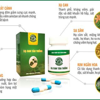 Viên Uống Xạ Can Tán Thống Điều Trị Viêm Họng Viêm Họng Hạt Viêm Amidan Lọ 60 Viên