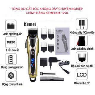 TÔNG ĐƠ CẮT TÓC KHÔNG DÂY CHUYÊN NGHIỆP KEMEI KM-1990 giá sỉ