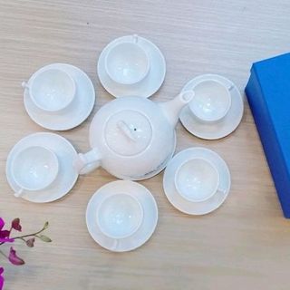 bộ ấm chén bát tràng - mẫu cánh diều- có in logo