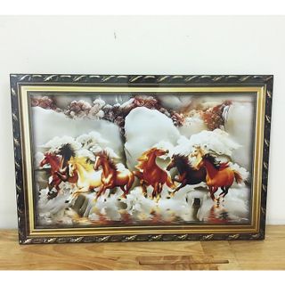 Tranh mã đáo thành công tranh bầy ngựa chạy