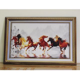 Tranh mã đáo thành công tranh bầy ngựa chạy