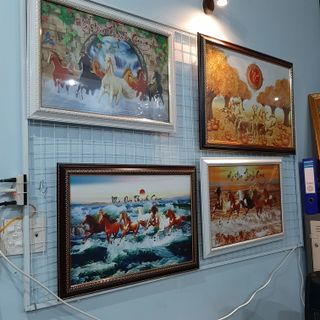 Tranh mã đáo thành công tranh bầy ngựa chạy