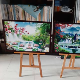 Tranh Thác nước tranh sơn thủy