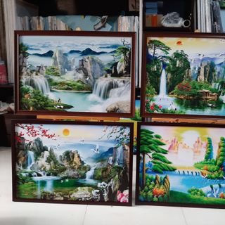 Tranh Thác nước tranh sơn thủy