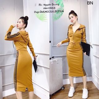 set bộ đồ nữ đẹp chất cá tính dễ thương giá rẻ áo khóa mũ chân váy len 3 lá BN 67988 Kèm Ảnh Thật