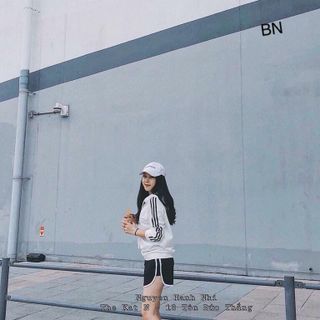 set bộ đồ nữ đẹp chất cá tính dễ thương giá rẻ áo mũ sọc tay quần sooc viền BN 54583 Kèm Ảnh Thật