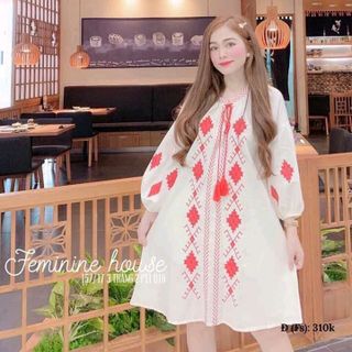 ĐẦM DOLL TRẮNG THÊU HOA BOHEMIAN