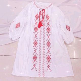 ĐẦM DOLL TRẮNG THÊU HOA BOHEMIAN
