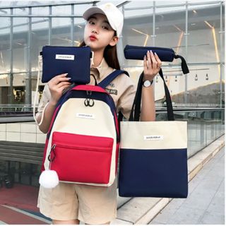 Set 4 món balo thời trang loại tốt - 8 màu đen vàng xanh rêu hồng