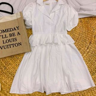 ĐẦM XÒE PEPLUM TRẮNG