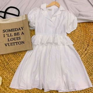 ĐẦM XÒE PEPLUM TRẮNG