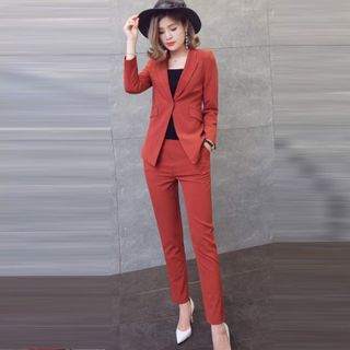 Bộ Vest Cam Đất Công Sở Thời Thượng Kèm Áo Hai Dây
