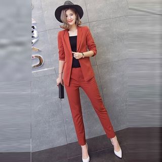 Bộ Vest Cam Đất Công Sở Thời Thượng Kèm Áo Hai Dây