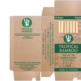 Ống Hút Tre Nứa Tropical Bamboo Khắc Laser Tên hoặc Brand