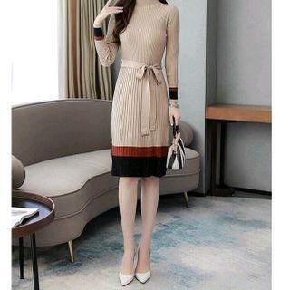 ĐẦM LEN DẬP LI CỘT DÂY EO