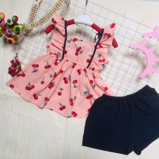 bộ lụa bông bé gái