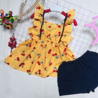 bộ lụa bông bé gái