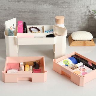Hộp Đựng Mỹ Phẩm Mẫu Mới Hai Ngăn-Nhựa Cao Cấp