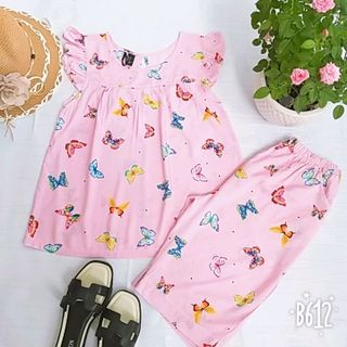 Bộ Mặc Nhà- Bộ lửng Họa Tiết Bướm cực Xinh-Mặc Là Đẹp