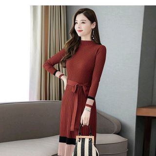 ĐẦM LEN DẬP LI CỘT EO