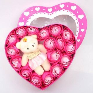 Qùa tặng 2010 Hộp hoa sáp thơm kèm gấu HOADEP